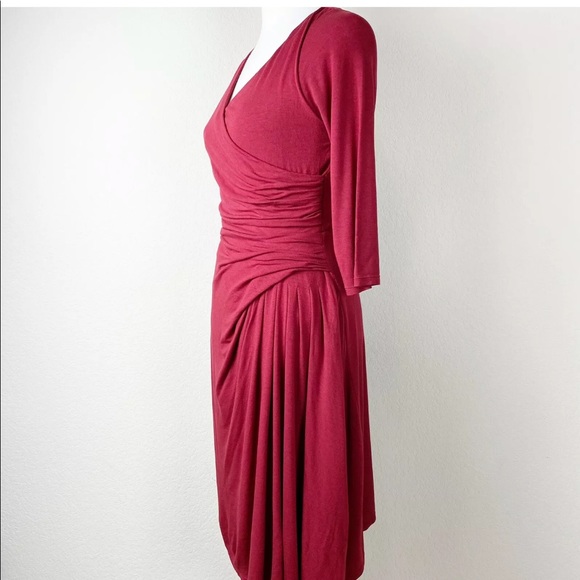 The Limited cranberry red faux wrap dress H - Picture 3 of 11